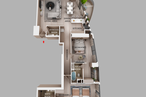 Apartmen di Dubai Marina, UAE 1 bilik № 689994 - foto 5