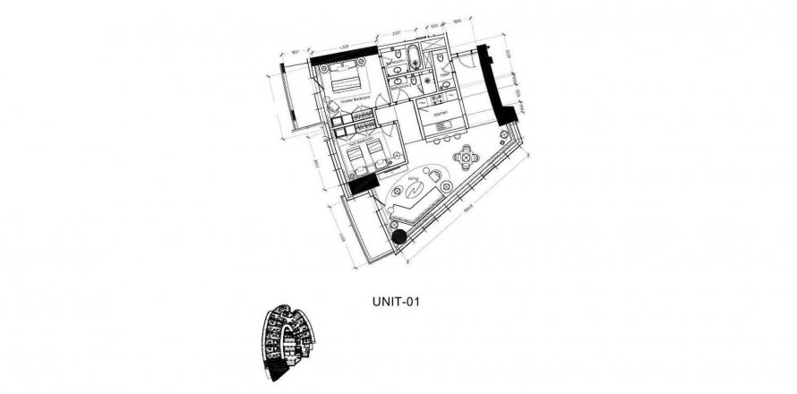Lägenhet i Business Bay, Dubai, UAE 2 sovrum, 129.54 kvm Nr. 282414