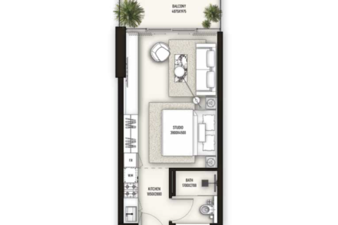 Leilighet til salgs i Jumeirah Village Triangle, Dubai, Emiratene 1 rom, 41 kvm Nr. 690007 - Foto 4