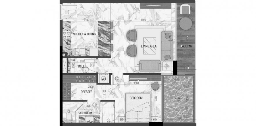 Huoneisto Sky Livings Jumeirah Village Circle, Dubai, Arabiemiraatit 1 makuuhuone, 82.5 m2 № 519300