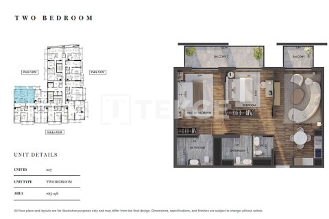 Dzīvoklis Jumeirah Village Circle, Dubaijā, AAE 1 istaba, 44 m2 Nr. 730807 - attēls 9