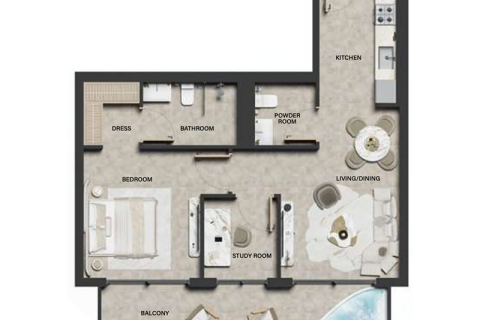 Apartament na sprzedaż w Dubai Land, Dubai, ZEA 1 pokój, 43 mkw., nr 732438 - zdjęcie 7