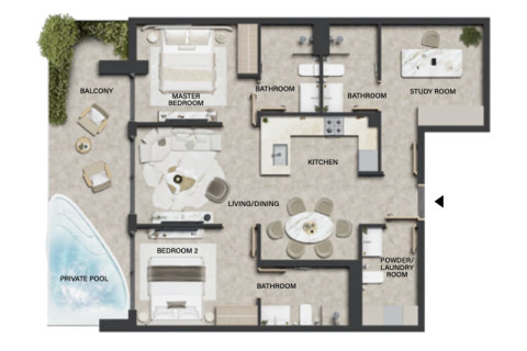 Apartment in Dubai Land, UAE 1 room, 51 sq.m. № 732439 - photo 7
