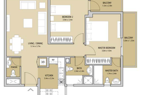 Apartament në Dubai Land, Emiratet e Bashkuara Arabe 1 dhomë gjumi, 49 m2. № 732423 - Foto 4