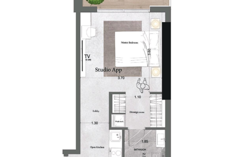 Apartemen di Dubai Land, UEA 1 ruangan, 39 m2 nomor 732358 - foto 6