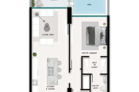 Huoneisto Dubai, Arabiemiraatit 1 makuuhuone № 690218 - kuva 7