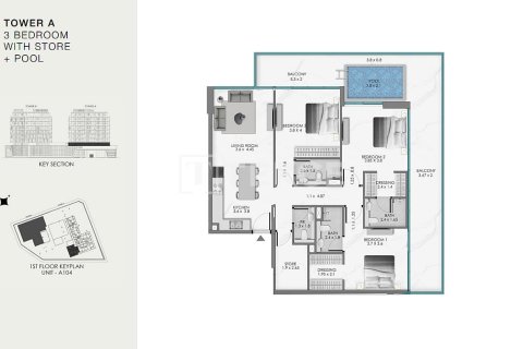 Appartamento in vendita a Dubai, EAU 3 camere da letto, 155 mq. № 677178 - foto 30