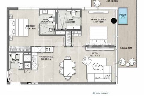 Penthaus u Dubai, UAE 3 spavaćih soba, 314 m2 Br. 762869 - fotografija 27