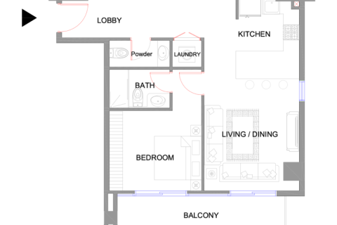 Byt v Jumeirah Village Circle, Dubai, SAE 1 pokoj, 36 m² Č.: 732577 - fotografie 4