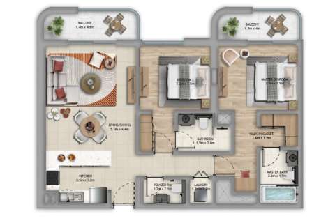 Διαμέρισμα στην Saadiyat Island, Abu Dhabi, ΗΑΕ 1 δωμάτιο, 33 τ.μ. Αρ. 732579 - φωτογραφία 6