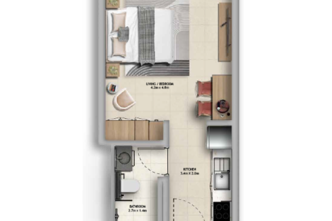 Διαμέρισμα στην Saadiyat Island, Abu Dhabi, ΗΑΕ 1 δωμάτιο, 33 τ.μ. Αρ. 732579 - φωτογραφία 4