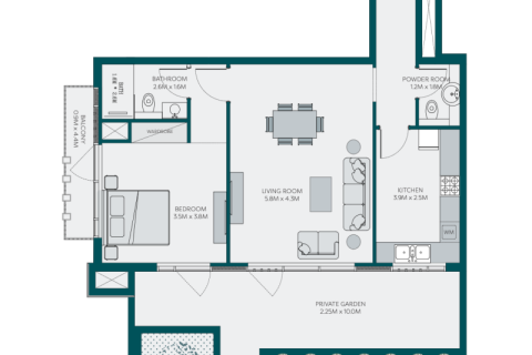 Apartment in Jumeirah Village Circle, Dubai, UAE 1 room, 61 sq.m. № 732580 - photo 5