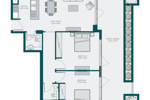 Apartment in Jumeirah Village Circle, Dubai, UAE 1 room, 61 sq.m. № 732580 - photo 6