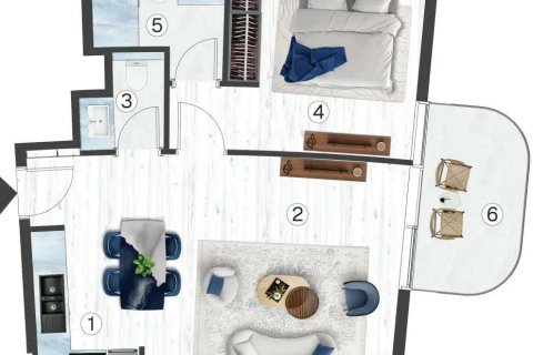 Apartament na sprzedaż w Ras Al Khaimah, ZEA 1 sypialnia, 56.7 mkw., nr 693651 - zdjęcie 11