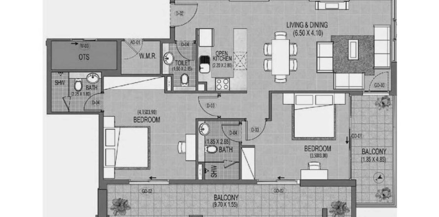 Wohnung in Al Satwa, Dubai, VAE: 2 Schlafzimmer, 125 m2 Nr. 690707