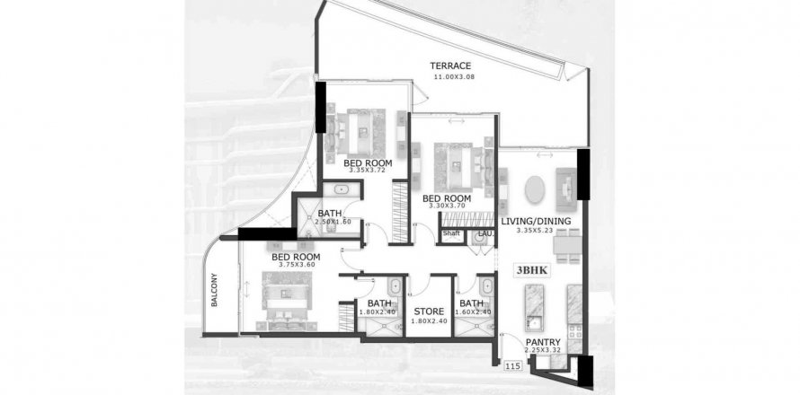 Apartamento SAMANA CALIFORNIA em Al Barsha, Dubai, EAU 3 quartos, 134.06 m2 № 354026