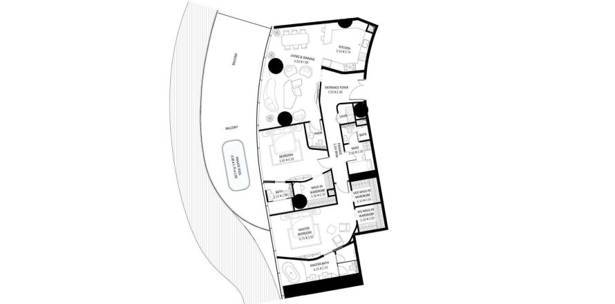 דירה ב Business Bay, Dubai, איחוד האמירויות 2 חדרי שינה, 245.8 מ"ר מספר 777591