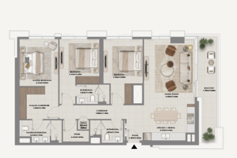 Apartament në Dubai, Emiratet e Bashkuara Arabe 1 dhomë gjumi, 69 m2. № 704389 - Foto 15