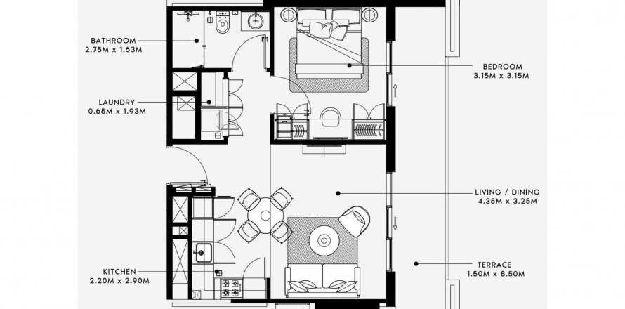 Leilighet BINGHATTI CRESCENT i Dubai Studio City, Dubai, Emiratene 1 soverom, 64 kvm nr. 502153