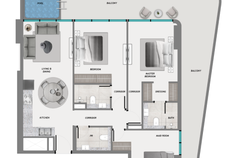 Apartment in Dubai, UAE 1 room, 39 sq.m. № 690227 - photo 7