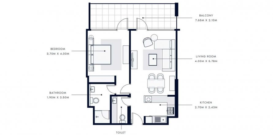 Apartman u AZIZI VISTA u gradu Dubai Studio City, UAE 1 spavaća soba, 83.89 m2 Br. 402066