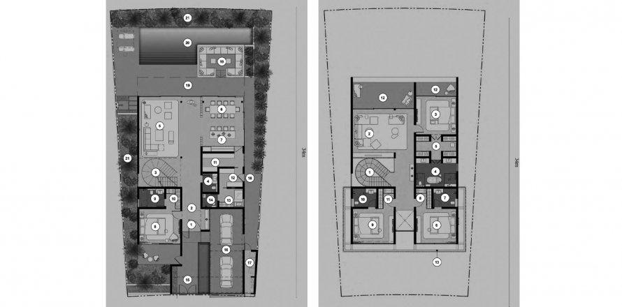 Vila u Nawayef u gradu Al Hudayriat Island, Abu Dhabi, UAE 4 spavaće sobe, 436.58 m2 Br. 579802