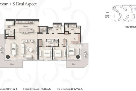 Leilighet til salgs i Dubai, Emiratene 2 soverom, 119 kvm Nr. 691863 - Foto 22