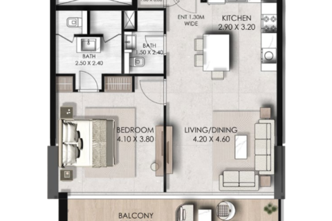 Купить квартиру в Dubai Sports City, Дубай, ОАЭ 1 комната, 40м2, № 732726 - фото 6