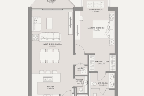 Apartament na sprzedaż w Abu Dhabi, ZEA 1 sypialnia, nr 689782 - zdjęcie 9