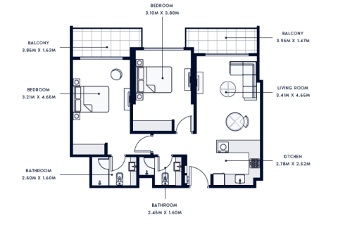 Купити квартиру в Al Furjan, Дубай, ОАЕ 1 кімната, 32м2, № 732687 - фото 7