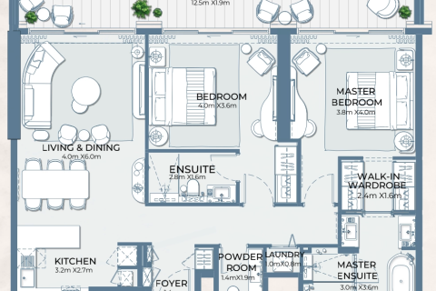 Apartment sa Al Marjan Island, Ras Al Khaimah, UAE 2 silid-tulugan, 132 sq.m. № 645461 - larawan 11