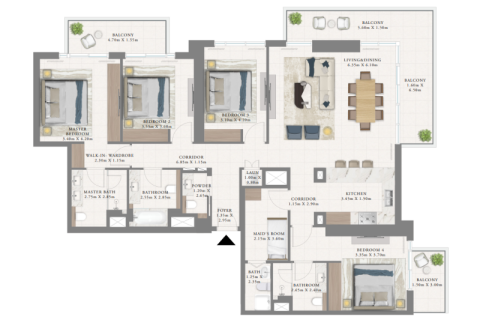 Διαμέρισμα σε Dubai Marina, ΗΑΕ 1 υπνοδωμάτιο, 74 τ.μ. Αρ. 690205 - φωτογραφία 9