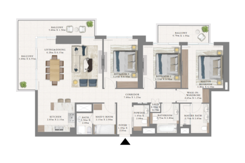 Διαμέρισμα σε Dubai Marina, ΗΑΕ 1 υπνοδωμάτιο, 74 τ.μ. Αρ. 690205 - φωτογραφία 8