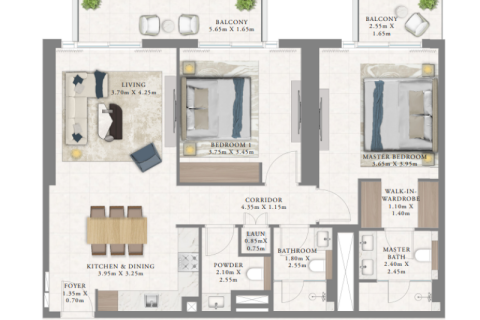 Διαμέρισμα σε Dubai Marina, ΗΑΕ 1 υπνοδωμάτιο, 74 τ.μ. Αρ. 690205 - φωτογραφία 7