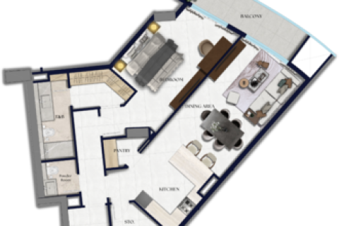 Byt v Xenia Residence v Jumeirah Village Circle, Dubai, SAE 1 pokoj, 61 m² Č.: 728576 - fotografie 18