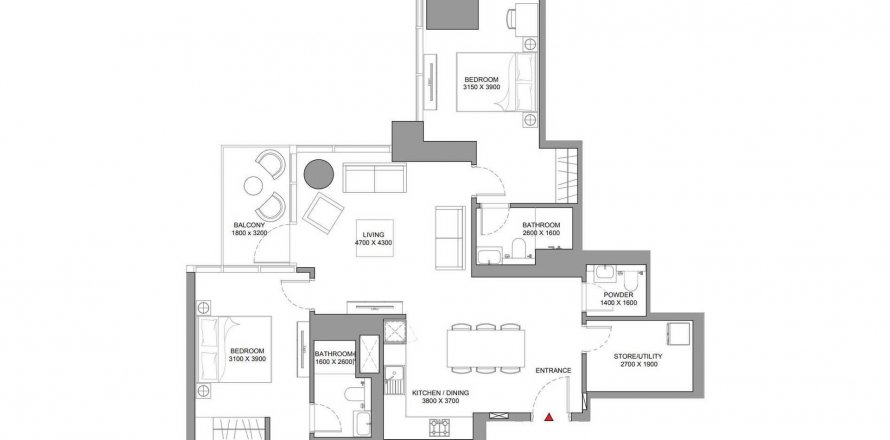 Apartment in Skyscape Altius in Nadd Al Sheba, Dubai, UAE 2 bedrooms, 143 sq.m. № 536496