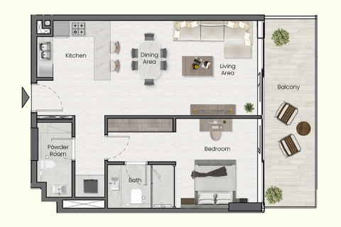 Appartamento in vendita a Nadd Al Sheba, Dubai, EAU 1 camera da letto, 68 mq. № 689715 - foto 7