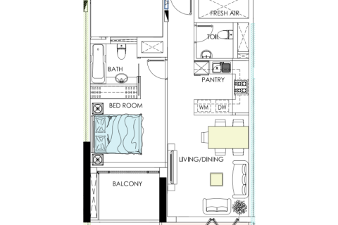 Apartament na sprzedaż w Jumeirah Village Circle, Dubai, ZEA 1 pokój, 42 mkw., nr 732705 - zdjęcie 6