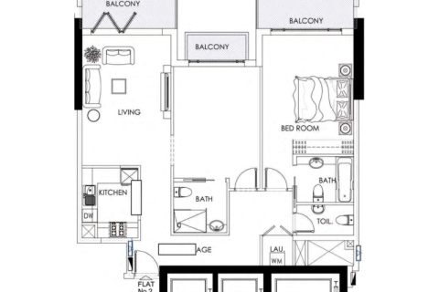 Apartament na sprzedaż w Jumeirah Village Circle, Dubai, ZEA 1 pokój, 42 mkw., nr 732705 - zdjęcie 7