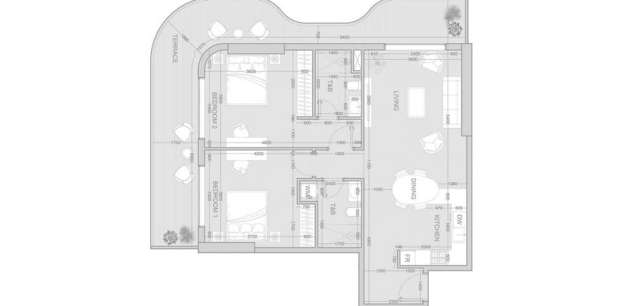 Leilighet i Jumeirah Village Triangle, Dubai, Emiratene 2 soverom, 123.36 kvm nr. 539411