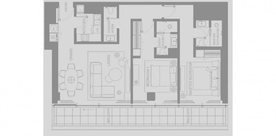Dzīvoklis EDEN HOUSE THE PARK Al Wasl, Dubaijā, AAE 2 istabas, 181.56 m2 Nr. 548631