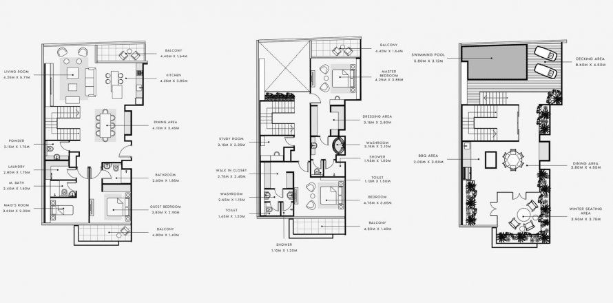 Floor plan «4BR», 4 bedrooms, in RIVIERA REVE