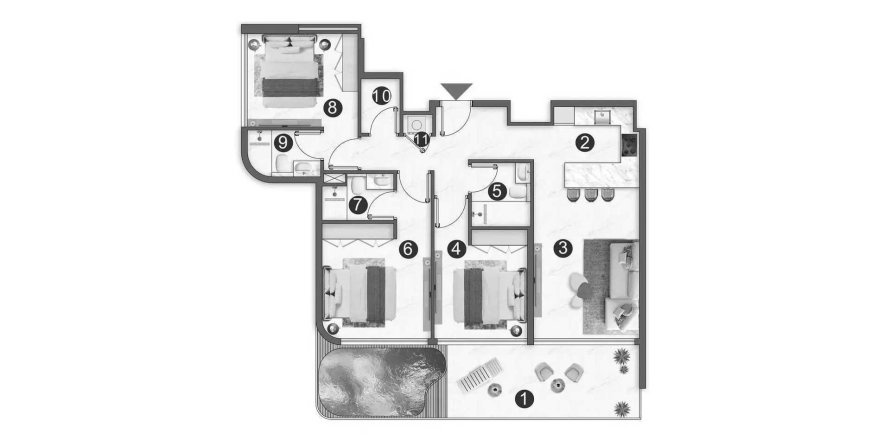 Apartment in Voxa Pantheon in Jumeirah Village Triangle, Dubai, UAE 3 bedrooms, 119.14 sq.m. № 713319