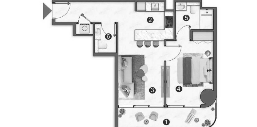 آپارتمان در Jumeirah Village Triangle، Dubai ، امارات متحده عربی 1 خوابه ، 91.84 متر مربع. شماره 713314