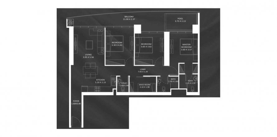 Appartement in Jumeirah Village Triangle, Dubai, VAE 3 slaapkamers, 136.3 vr.m. nr 321849