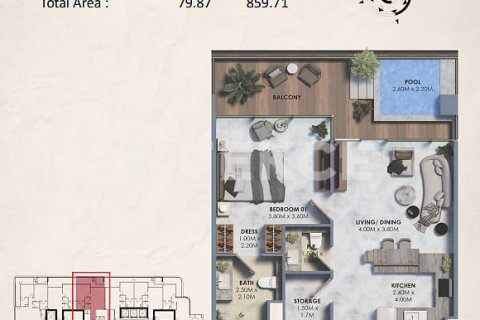 Wohnung zum Verkauf in Dubai Land, Dubai, VAE 1 Schlafzimmer, 82 m2 Nr. 722861 - Foto 19