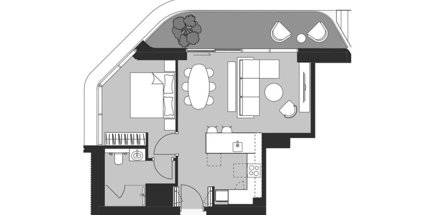 Apartman u Artistry Two Residences u Dubai Design District, UAE 71.03 m2, 1 spavaća soba Br. 694749