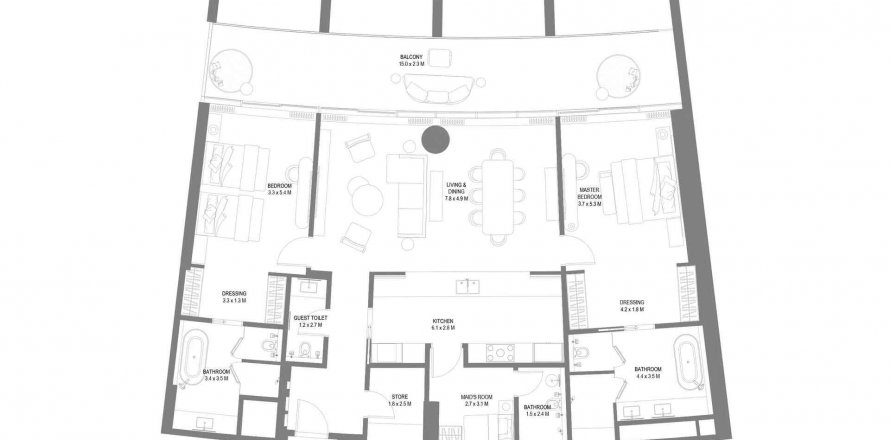 Wohnung in Al Heerah, Sharjah, VAE: 2 Schlafzimmer, 216.37 m2 Nr. 455129