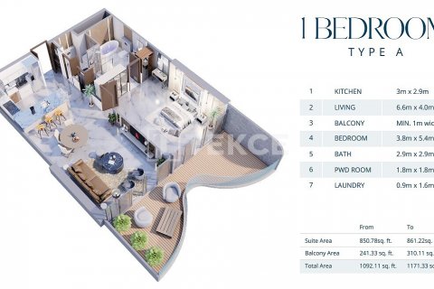 Leilighet til salgs i Al Marjan Island, Ras Al Khaimah, Emiratene 3 soverom, 311 kvm Nr. 535534 - Foto 21