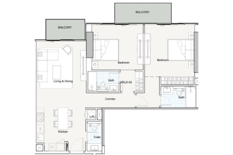 Apartemen di Jumeirah Village Circle, Dubai, UEA 1 ruangan, 33 m2 nomor 732570 - foto 6